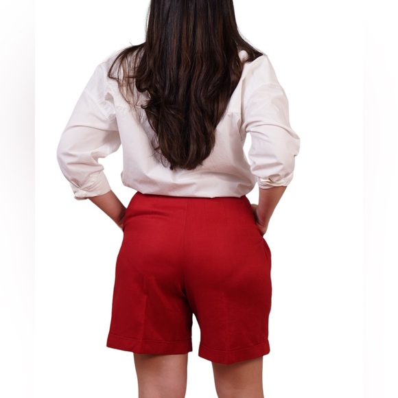 Linen blended red Bermudas short sizes 8, summer linen blended Bermuda - Picture 15 of 16